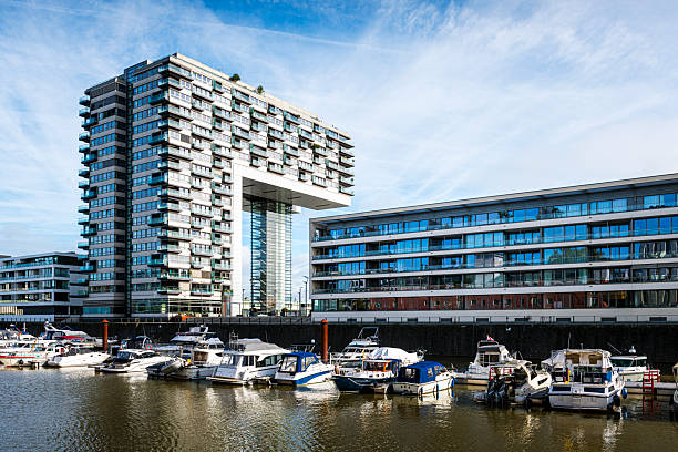 Modern buildings along Rheinauhafen in Cologne in Germany