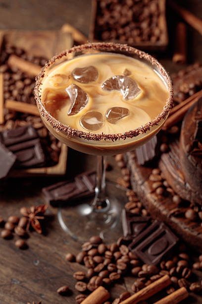 istock Cream and coffee cocktail with ice. 2246696539