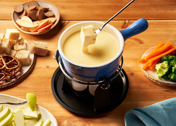 istock Swiss Cheese Fondue with Items to Dip 2246700766