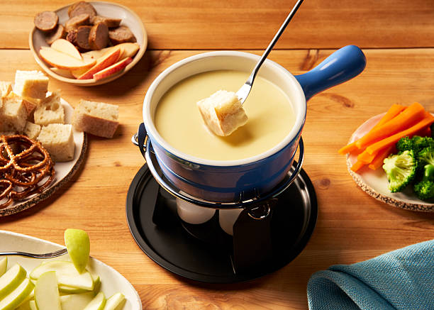 istock Swiss Cheese Fondue with Items to Dip 2246700780