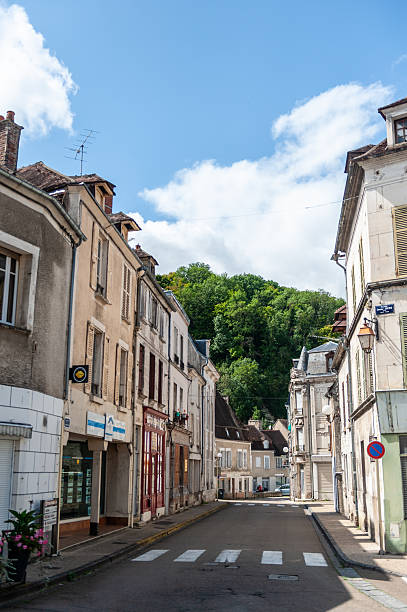 Avallon, France - August 22, 2021. Outdoor scene showing the beautiful town of Tonnerre, in the center of France.