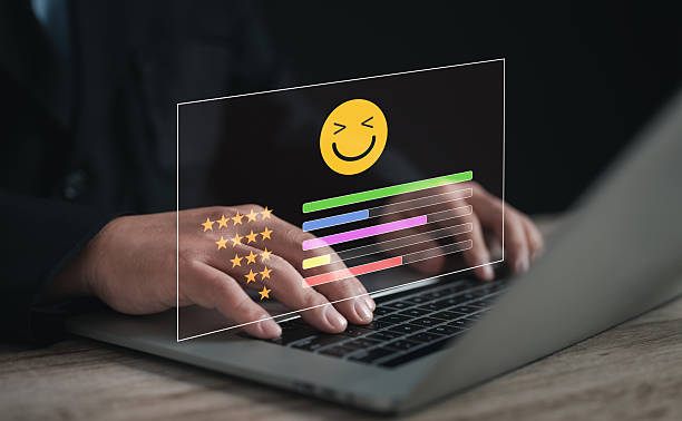 istock Visual representation of customer feedback on services via online platforms, showcasing satisfaction surveys, review impacts on business reputation, and quality assessments. Ideal for marketing insigh 2246703081
