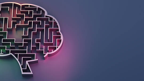 istock Brain-Shaped Metal Maze Illuminated with Colorfull Lights 2246703143
