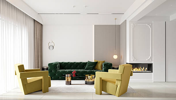 istock 3D RENDER OF MODERN LIVING ROOM 2246703173