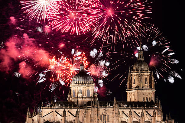 istock Vibrant Red and Gold Fireworks 2246704967