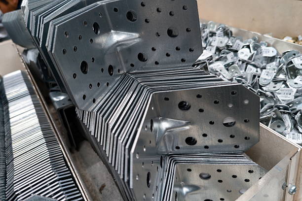 istock Stack of metal brackets and connectors in a hardware store showcasing various sizes and designs for construction projects and DIY tasks 2246706475