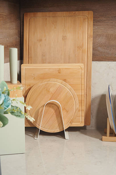 istock Wooden cutting boards arranged neatly in a kitchen setting 2246707594