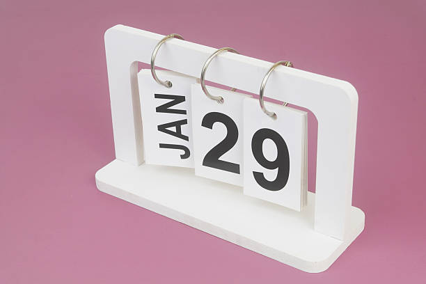 istock January, 29 on calendar on purple background. 2246708173