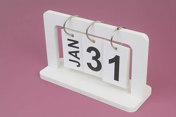 istock January, 2 on calendar on purple background. 2246708204