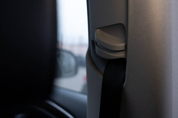 istock Car interior safety: close-up of seatbelt mechanism. 2246714967