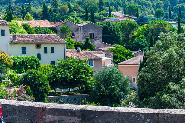 Brignoles, France - July 19, 2020. Impression from the city of Cotignac, in the french provence.