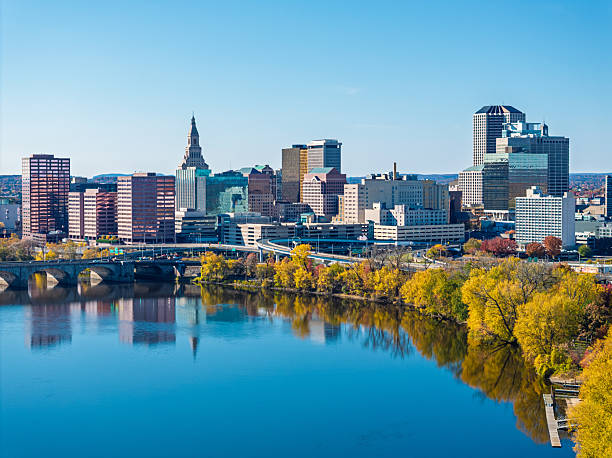 istock Hartford Connecticut Aerial with Skyline Bridge and River 2246741215