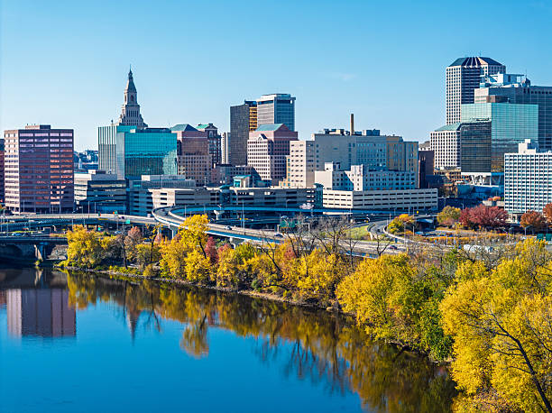 istock Hartford Connecticut Aerial with Skyline Bridge and River 2246741216