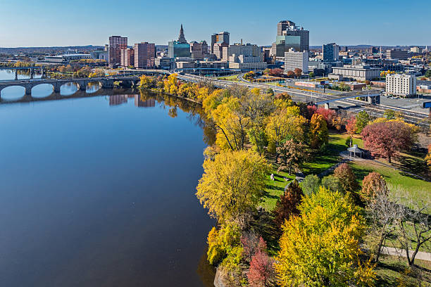 istock Hartford Connecticut Aerial with Skyline Bridge and River 2246741223