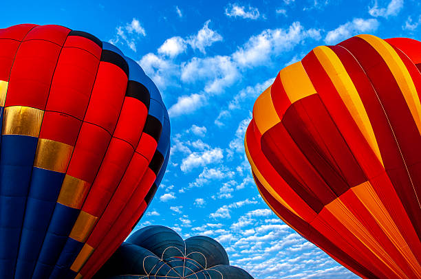 Image of hot air balloons launching off into flight.Taken in Reno, Nevada, USA.