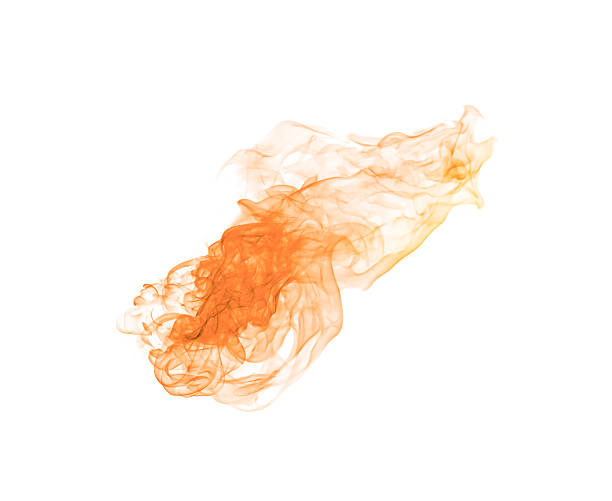 istock Vibrant orange smoke swirling in dynamic motion on a clean white background, showcasing abstract energy, fiery texture, and creative movement ideal for modern design, advertising, and visual concepts. 2246756464