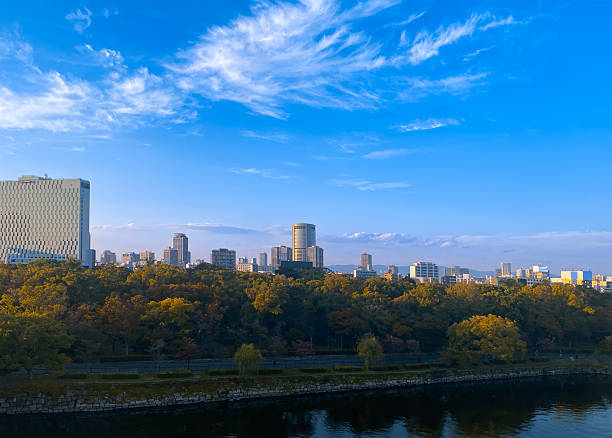 Business Park skyscrapers in autumn, Osaka, Japan