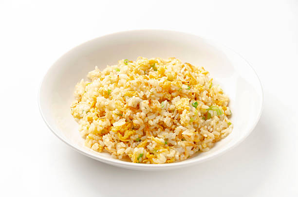 istock Egg and Dried Shrimp Fried Rice on White Background 2246762975