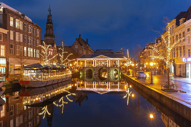 istock Corn Bridge in Leiden Netherlands decorated at sunset 2246774060
