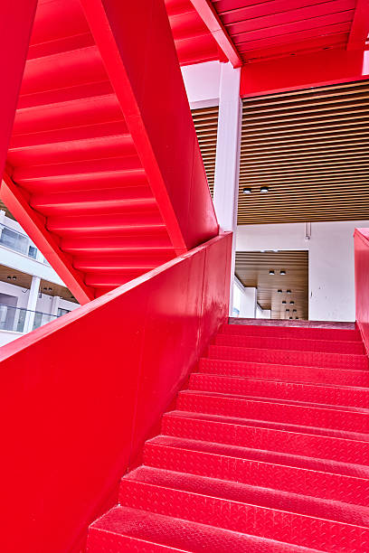 istock Material of the red staircase in the building 2246777129