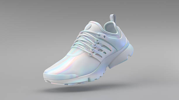 istock Iridescent Sneaker Isolated in Studio with Colorful Light Effect 2246781264