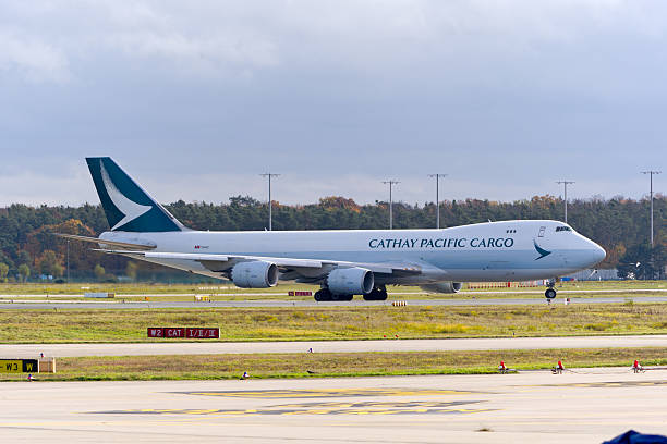 Cathay Pacific cargo Boeing 747-867F registration B-LJC leaving German Frankfurt Airport on an autumn day. Photo taken November 3rd, 2025, Frankfurt am Main, Germany.