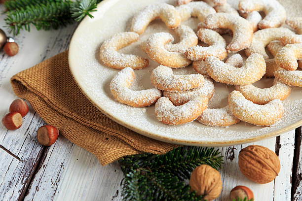 istock Classic vanilla crescent cookies during the Christmas season 2246789757