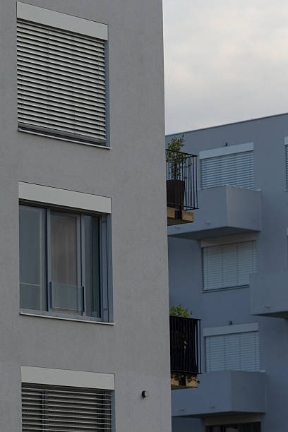 istock Calm city apartment facade with understated pastel tones and subtle lighting 2246790130