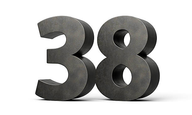 istock Number Thirty eight 38 Digit Made Of Gray Smooth Cast Iron Isolated On White Background 3d Illustration 2246790327
