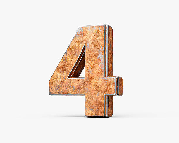 istock Number Four 4 Digit Made Of Old Rusty Iron Metal Texture On White Background 3d Illustration 2246790329