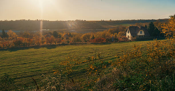 Nature landscape in central Serbia during a beautiful sunny autumn day.
