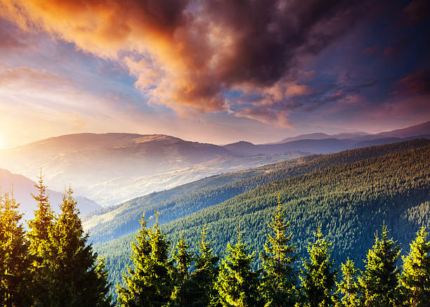 istock Beautiful sunset in the summer mountains. 2246798591