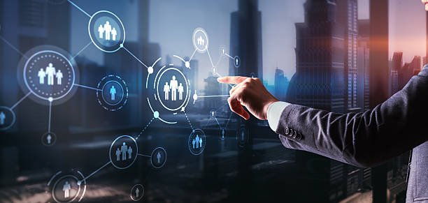 istock HR Recruitment Structure Global Outsourcing Social network communication concept. Virtual screen 2246801234