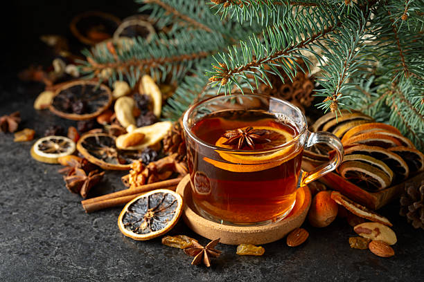 istock Tea with spices and dry fruits on a kitchen table. 2246803472