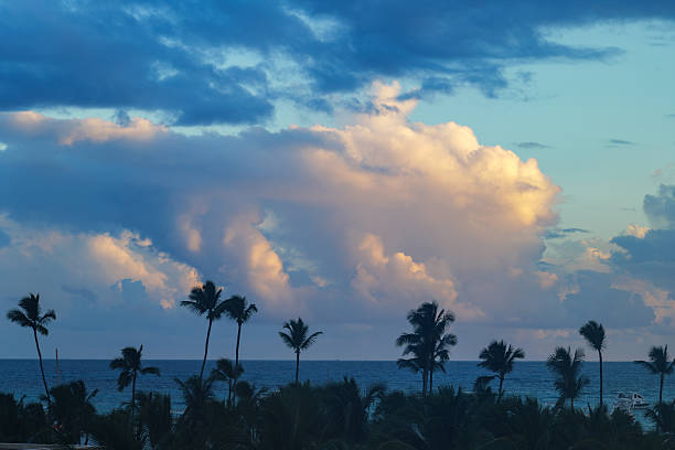 Carribean sea in punta Cana , dark clouds