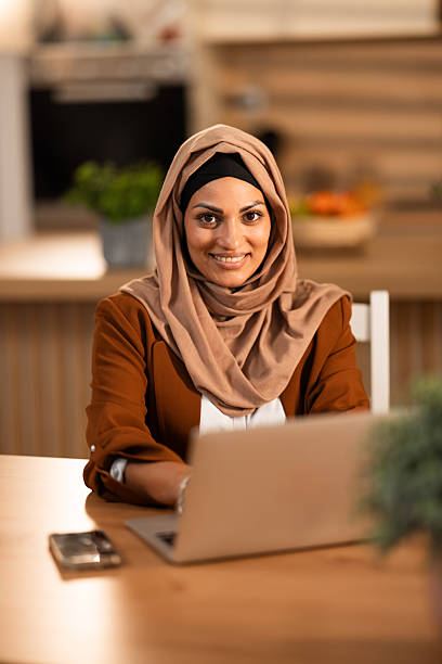 istock Smiling Muslim Woman Working 2246813210