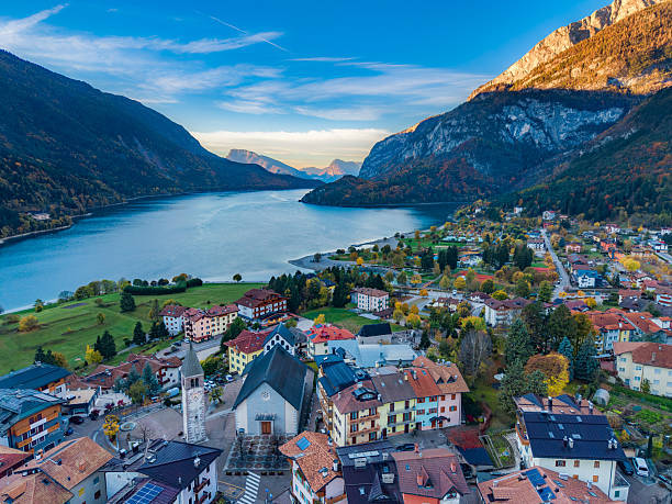 istock Molveno from drone, South Tyrol city in Dolomites 2246816682