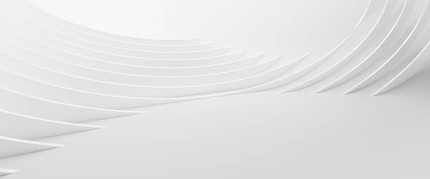 istock Minimalist 3D Abstract White Architecture Featuring Curved Parallel Fins, Excellent for Corporate Strategy, Futuristic Concepts, and Modern Design Presentations. 2246816791