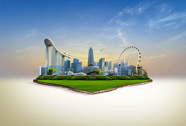 istock Modern Singapore city dramatic view background 2246817994
