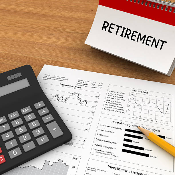 istock Retirement plan calculator pension financial planning calendar 2246822488