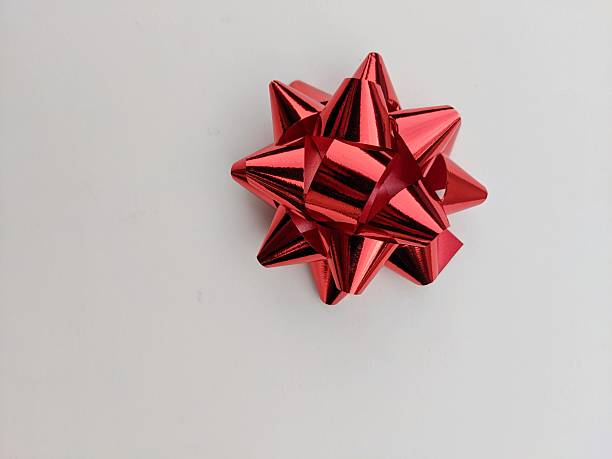 Red bow ribbon isolated on white background