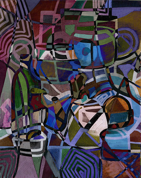 istock hand-drawn illustration, abstract multicolored of a decorative still life of dishes background from paints on a palette close-up 2246827701