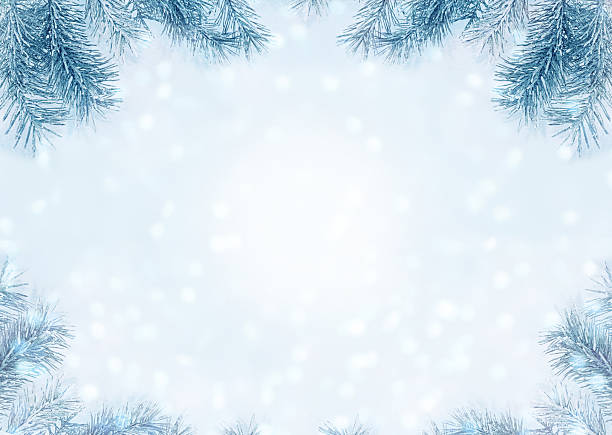istock Winter. Christmas frame of pine branches in the snow. 2246832971