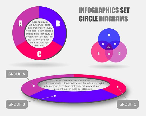istock Vector infographics set of colorful circle diagrams and venn diagram 2246841424