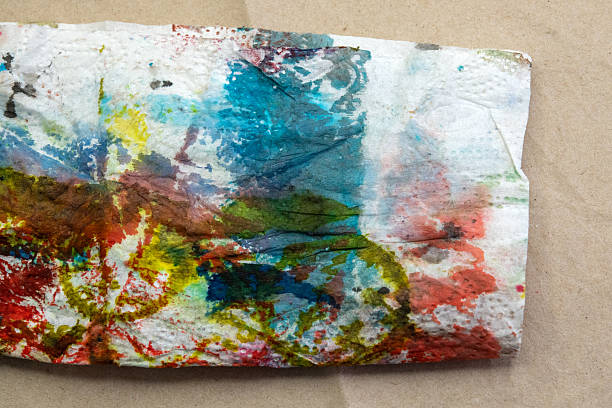 Rags stained with colorful paint