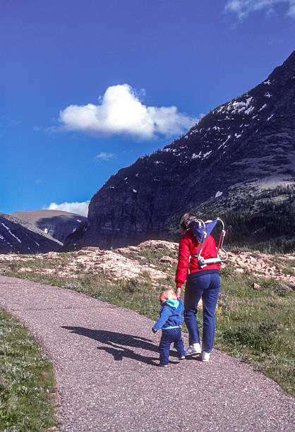 Glacier NP - Mother & Son on Many Glacier Trail  - 1989