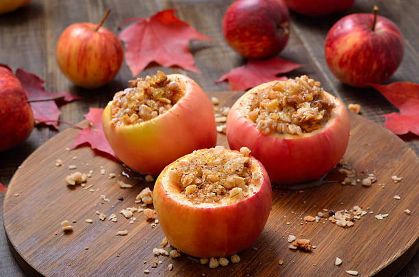 istock Baked apples stuffed with nut, honey and granola 2246854653