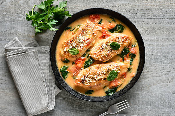 istock Chicken breast in creamy sauce 2246855640