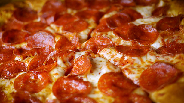 istock Delicious Cheesy Pizza With Pepperoni Pie Cut 2246873357