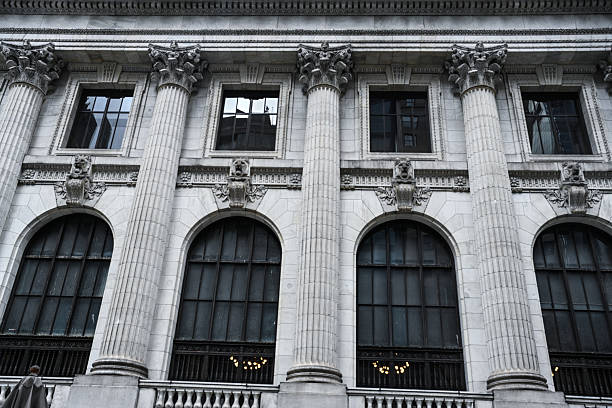 Public library in New York City On 42nd street by Brant park. Side view. Photographed on June 1, 2025